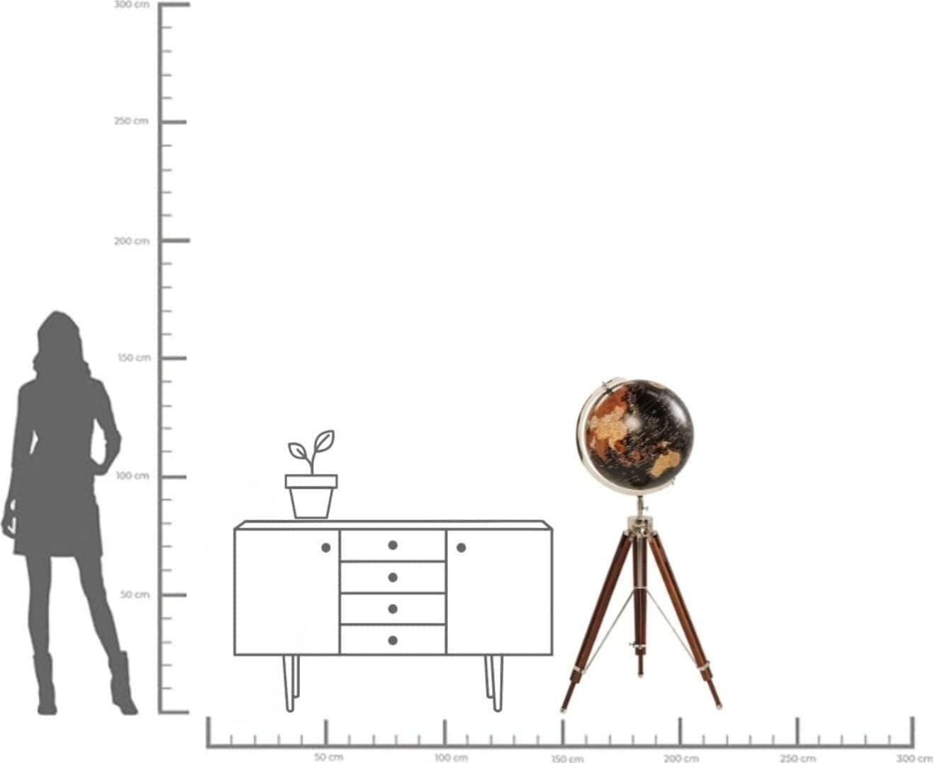 Beeld Globe Earth Black Kare Design Beeld 63001