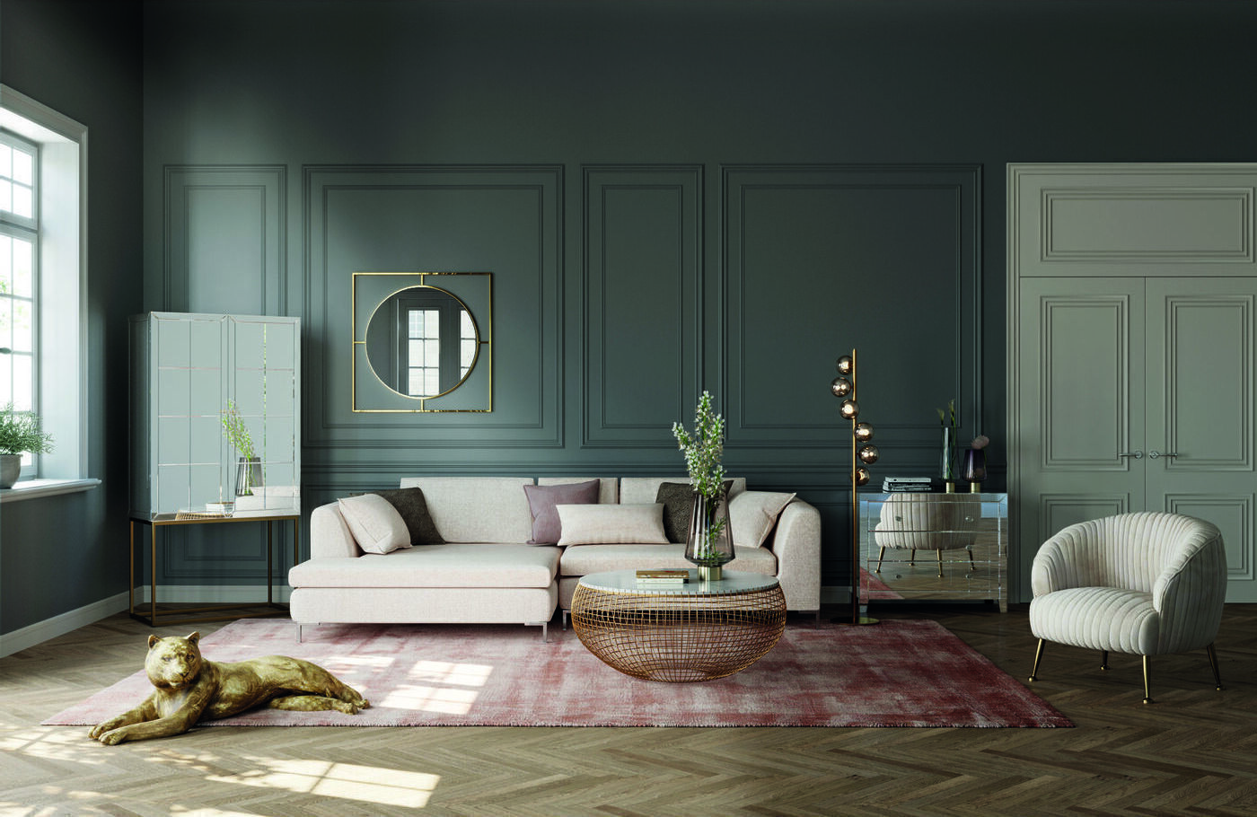 Beeld Lion Gold 113cm Kare Design Beeld 51727