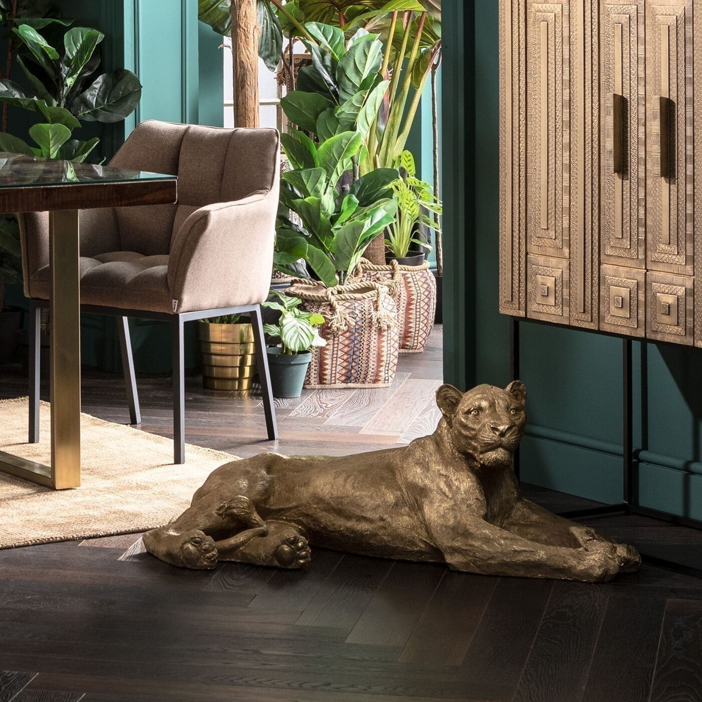Beeld Lion Gold 113cm Kare Design Beeld 51727