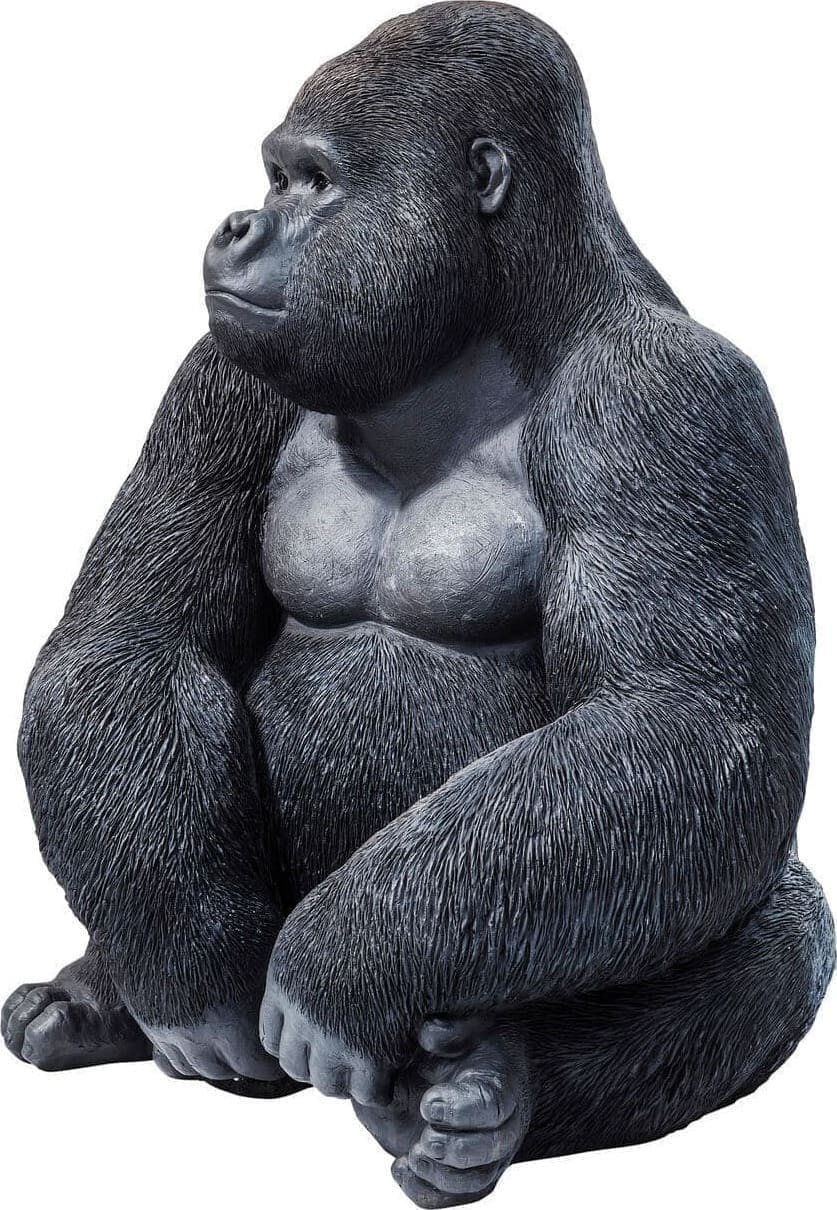 Beeld Monkey Gorilla Side XL Black 76cm Kare Design Beeld 39378