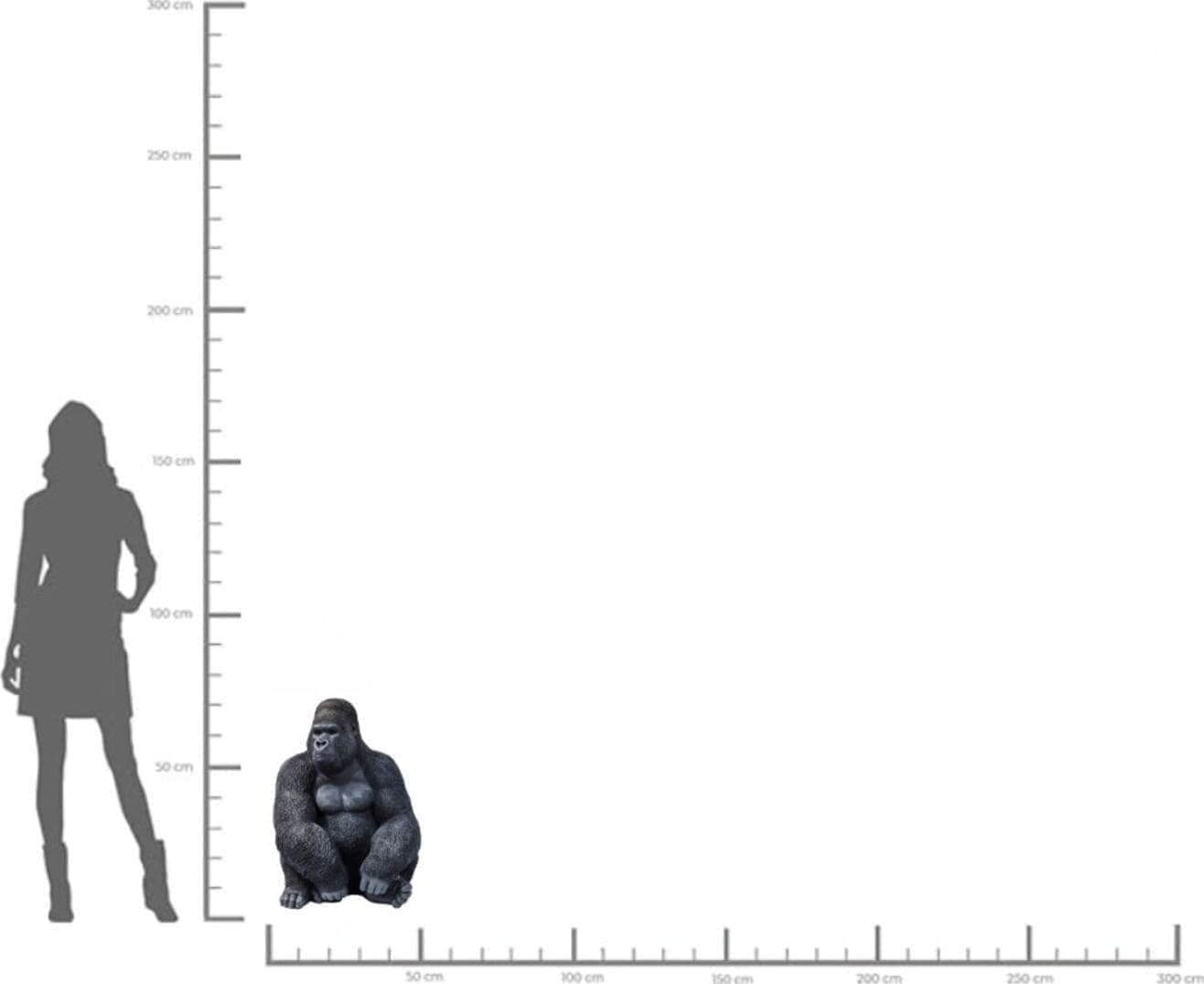 Beeld Monkey Gorilla Side XL Black 76cm Kare Design Beeld 39378