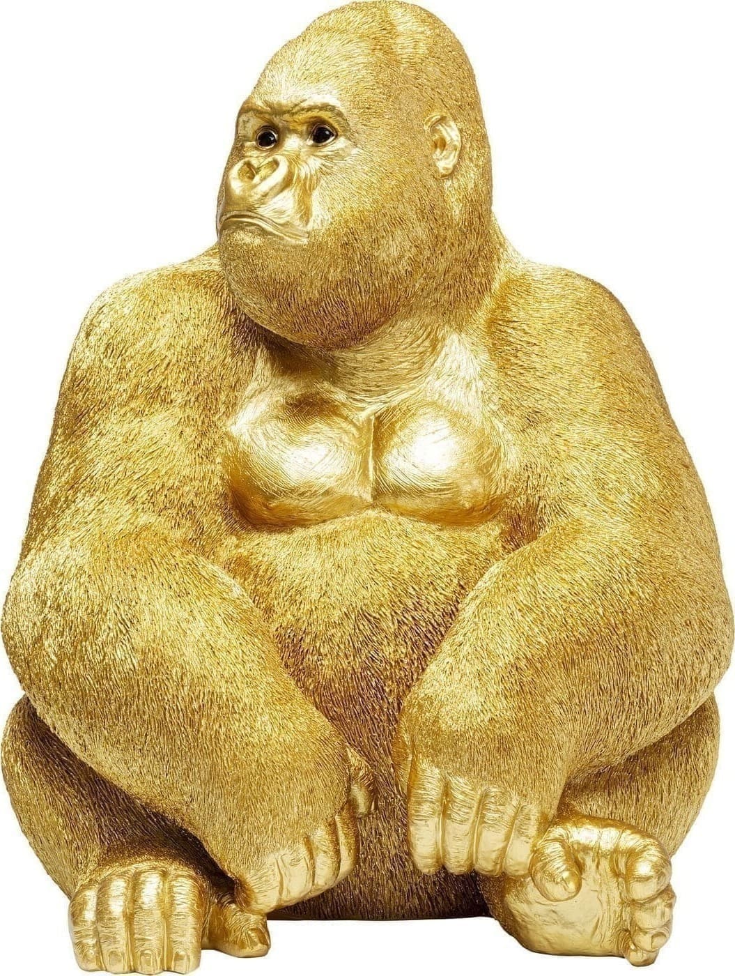 Beeld Monkey Gorilla Side XL Gold 76cm Kare Design Beeld 61445
