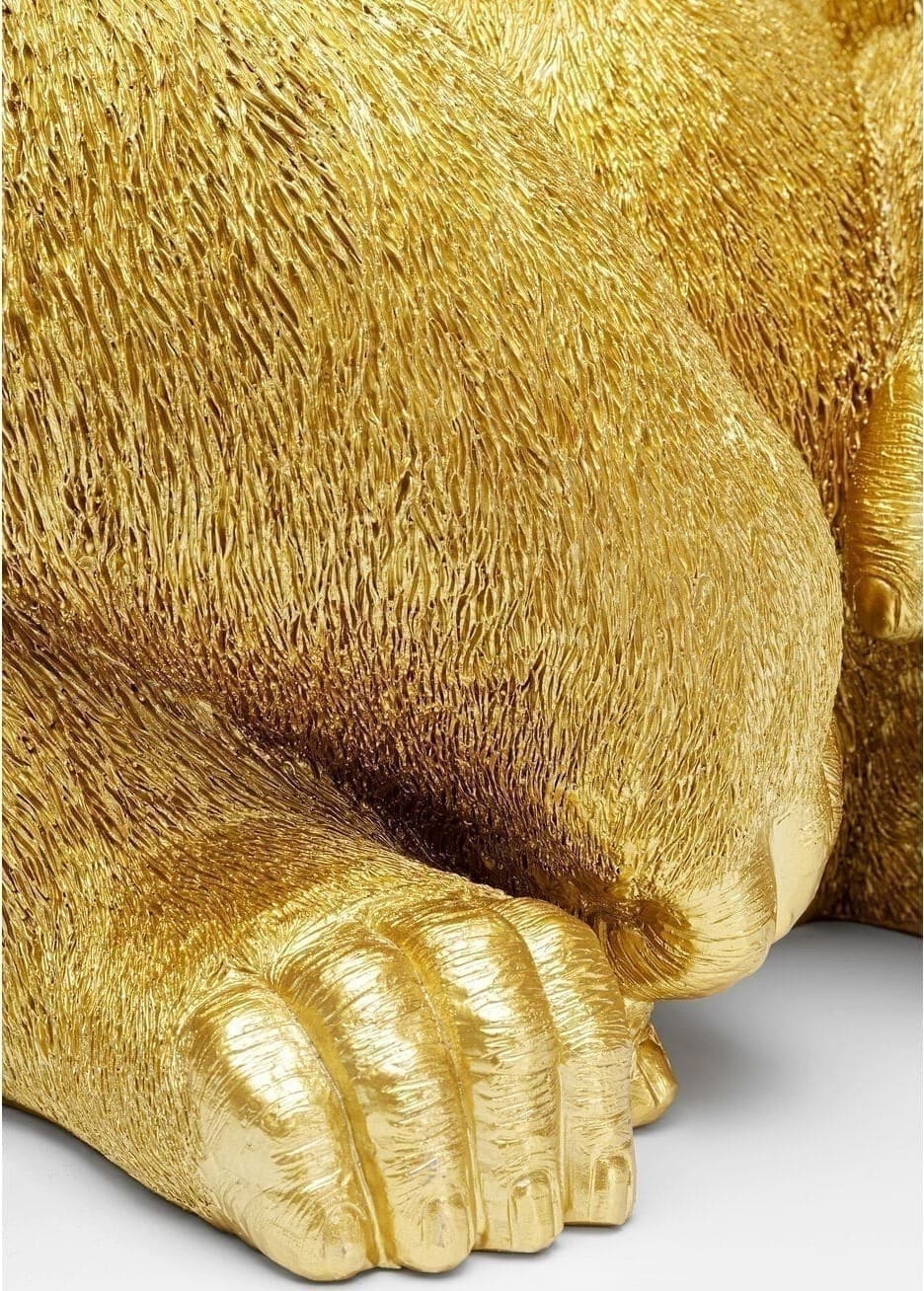 Beeld Monkey Gorilla Side XL Gold 76cm Kare Design Beeld 61445