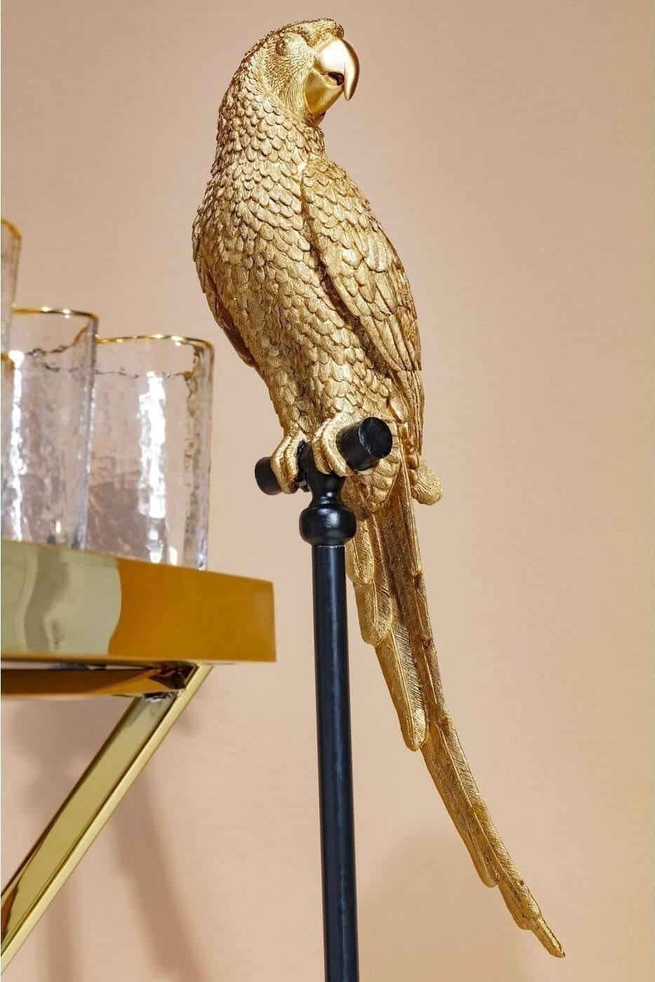 Beeld Parrot Gold 116cm Kare Design Beeld 61630