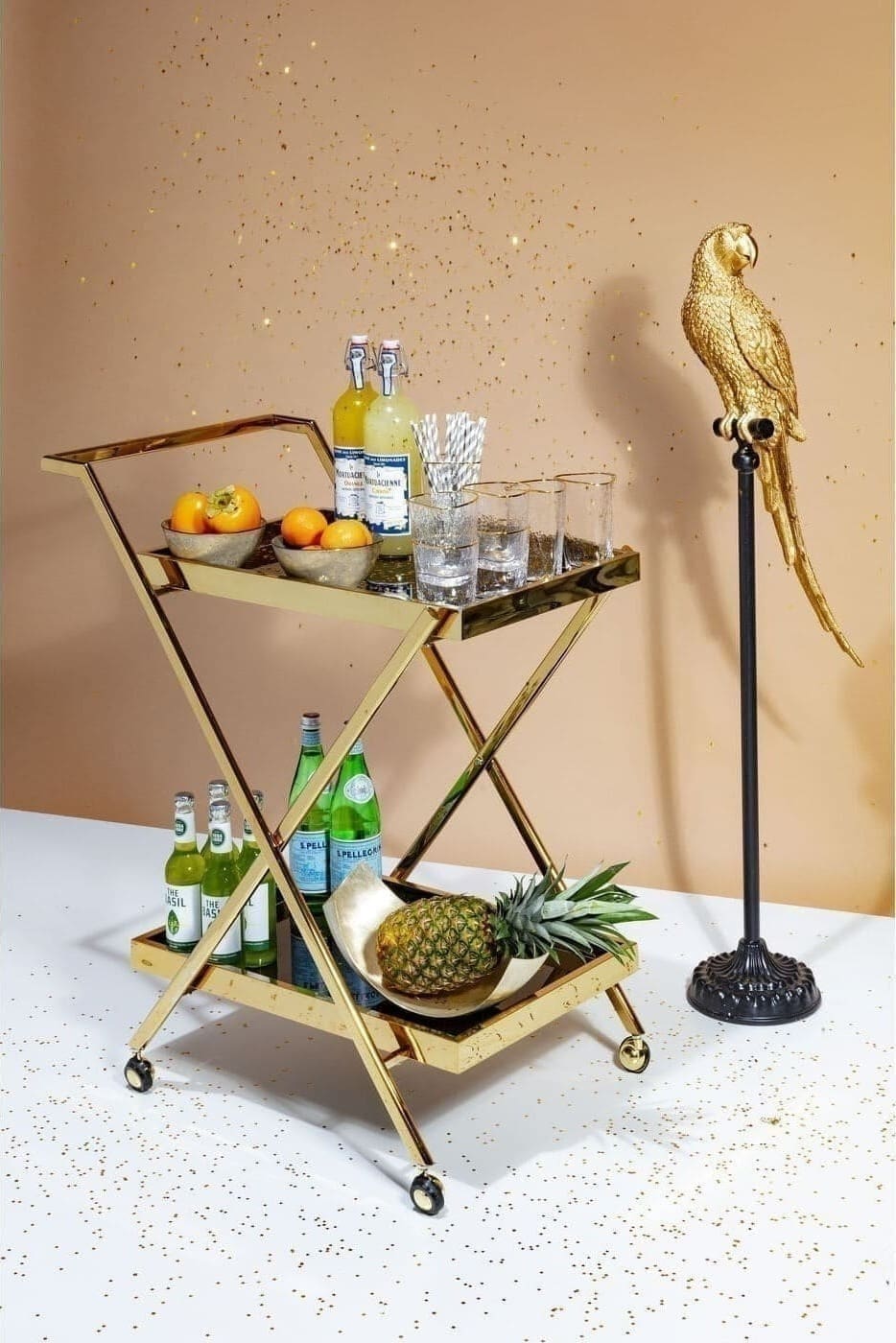 Beeld Parrot Gold 116cm Kare Design Beeld 61630