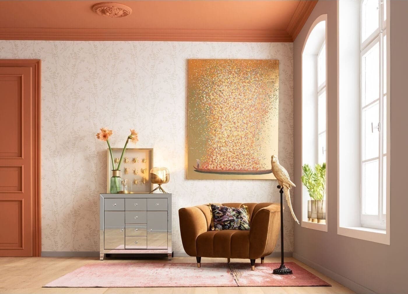 Beeld Parrot Gold 116cm Kare Design Beeld 61630