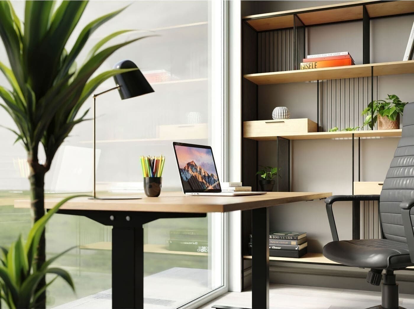 Bureau Office Jackie Oak Black 160x80 Kare Design Bureau 84951