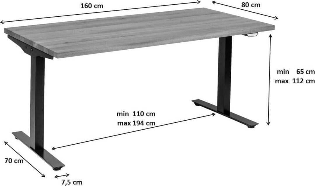 Bureau Office Symphony Oak Black 160x80 Kare Design Bureau 85249
