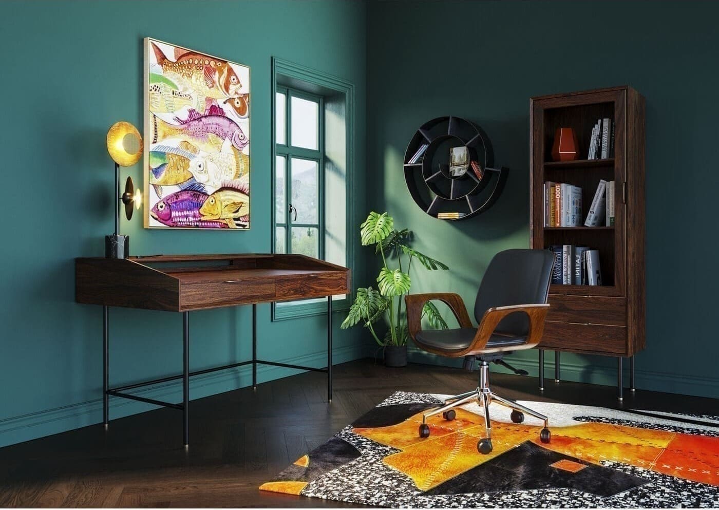 Bureaustoel Patron Walnut Kare Design Bureaustoel 79696