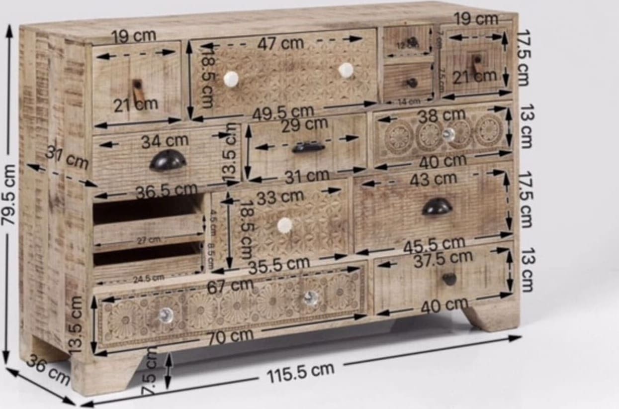 Dressoir Puro 14 Drawers Kare Design Dressoir 81335