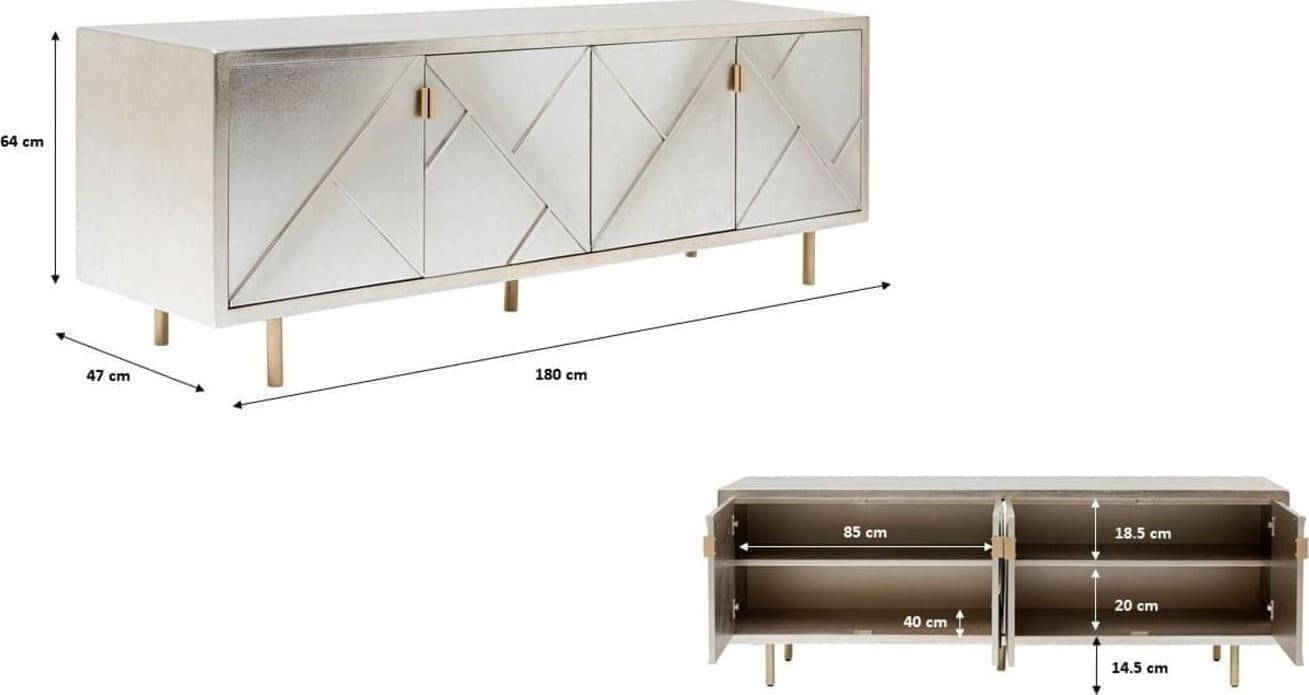 Dressoir Venice Triangle 180x64cm Kare Design Dressoir 81035