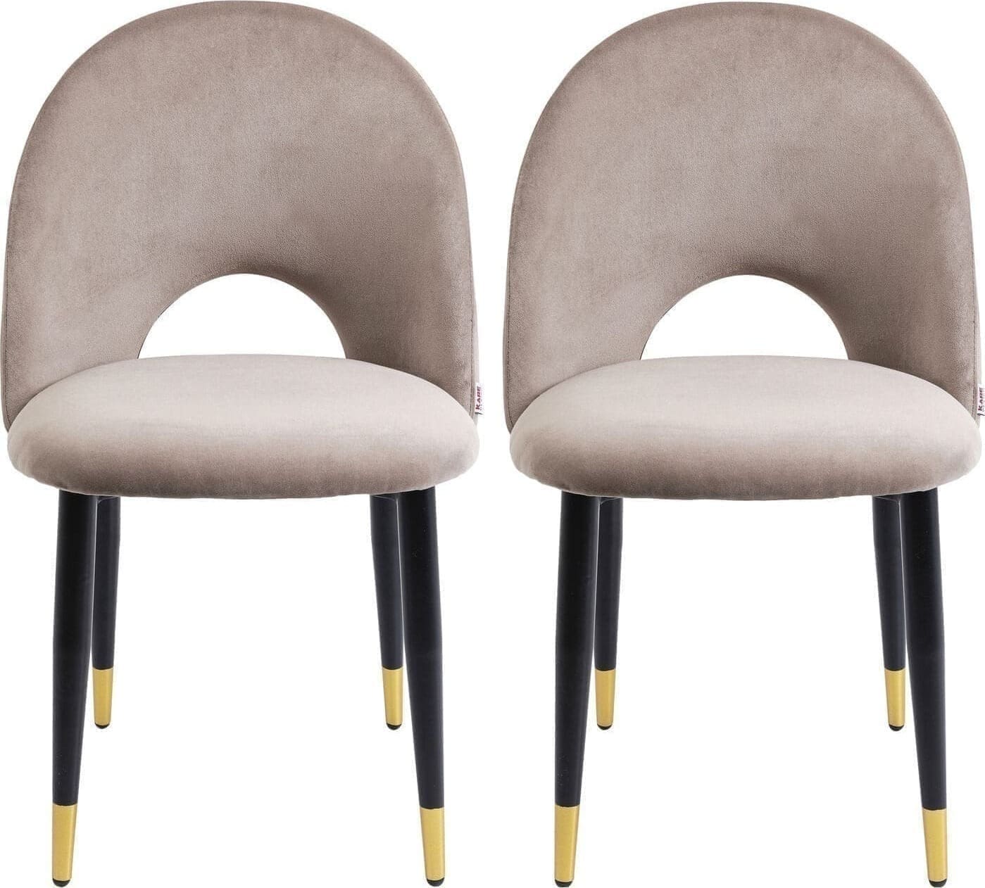 Eetkamerstoel Iris Velvet Taupe (2/Set) Kare Design Eetkamerstoel 80084