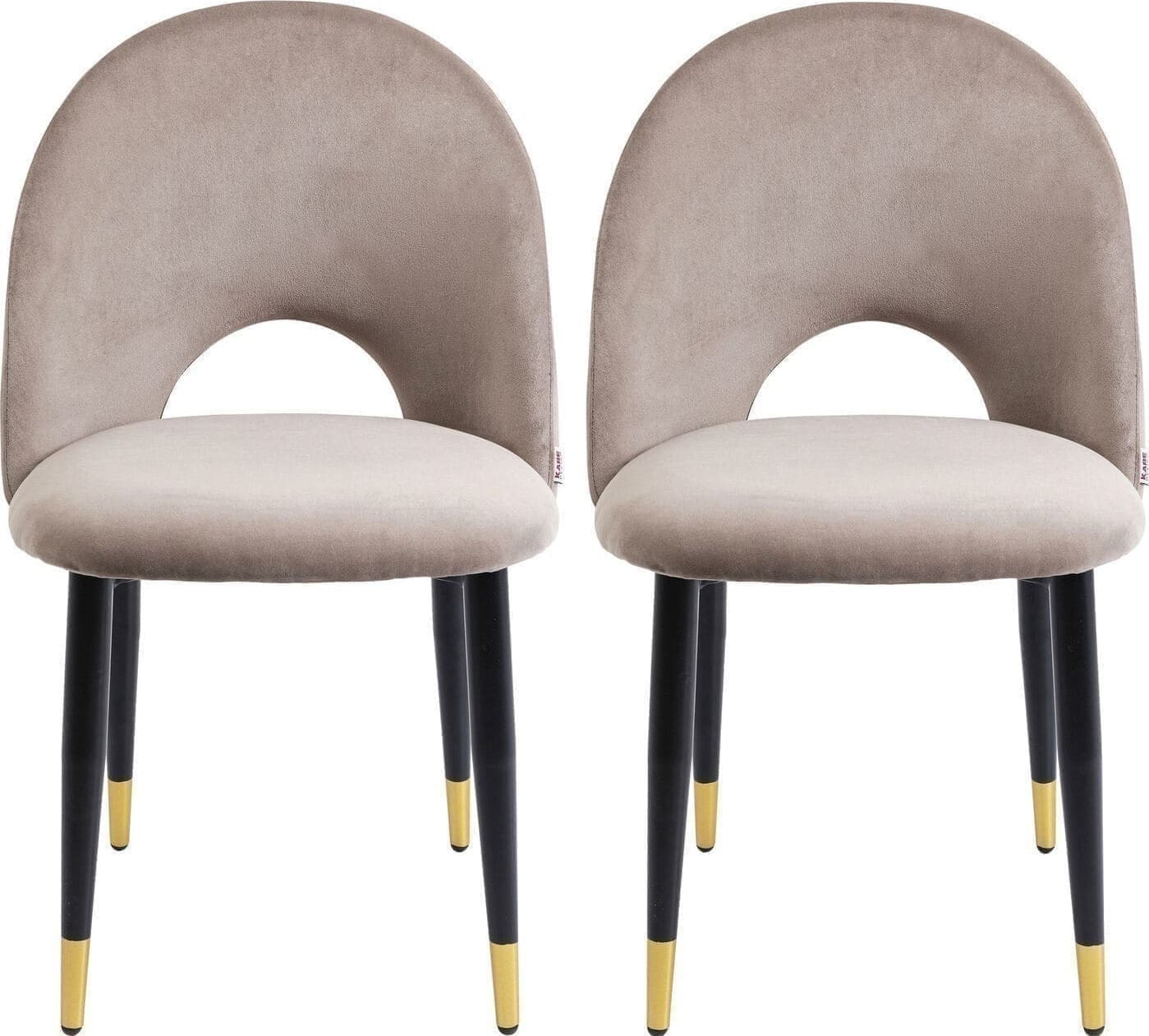 Eetkamerstoel Iris Velvet Taupe (2/Set) Kare Design Eetkamerstoel 80084