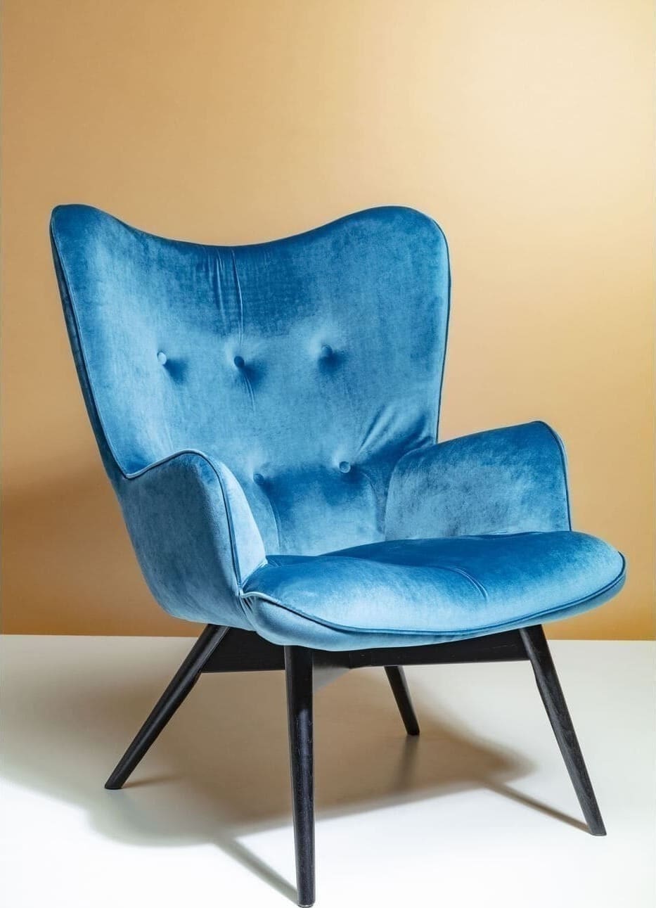 Fauteuil Black Vicky Velvet Bluegreen Kare Design Fauteuil 82609