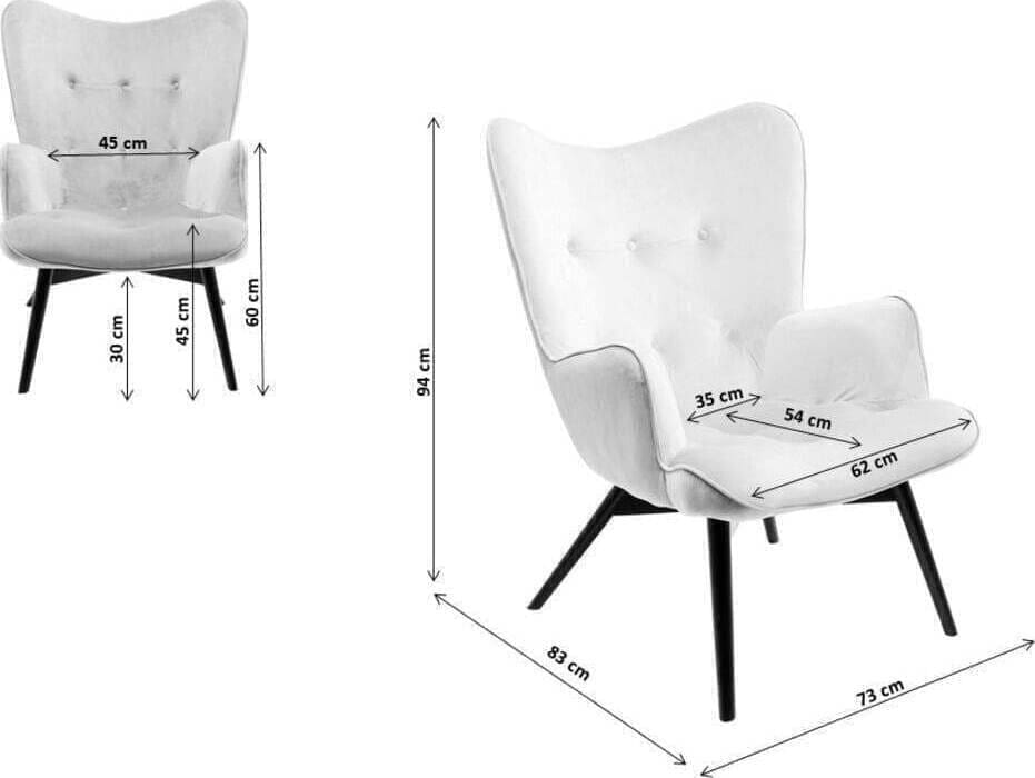 Fauteuil Vicky Ecru Kare Design Fauteuil 82685
