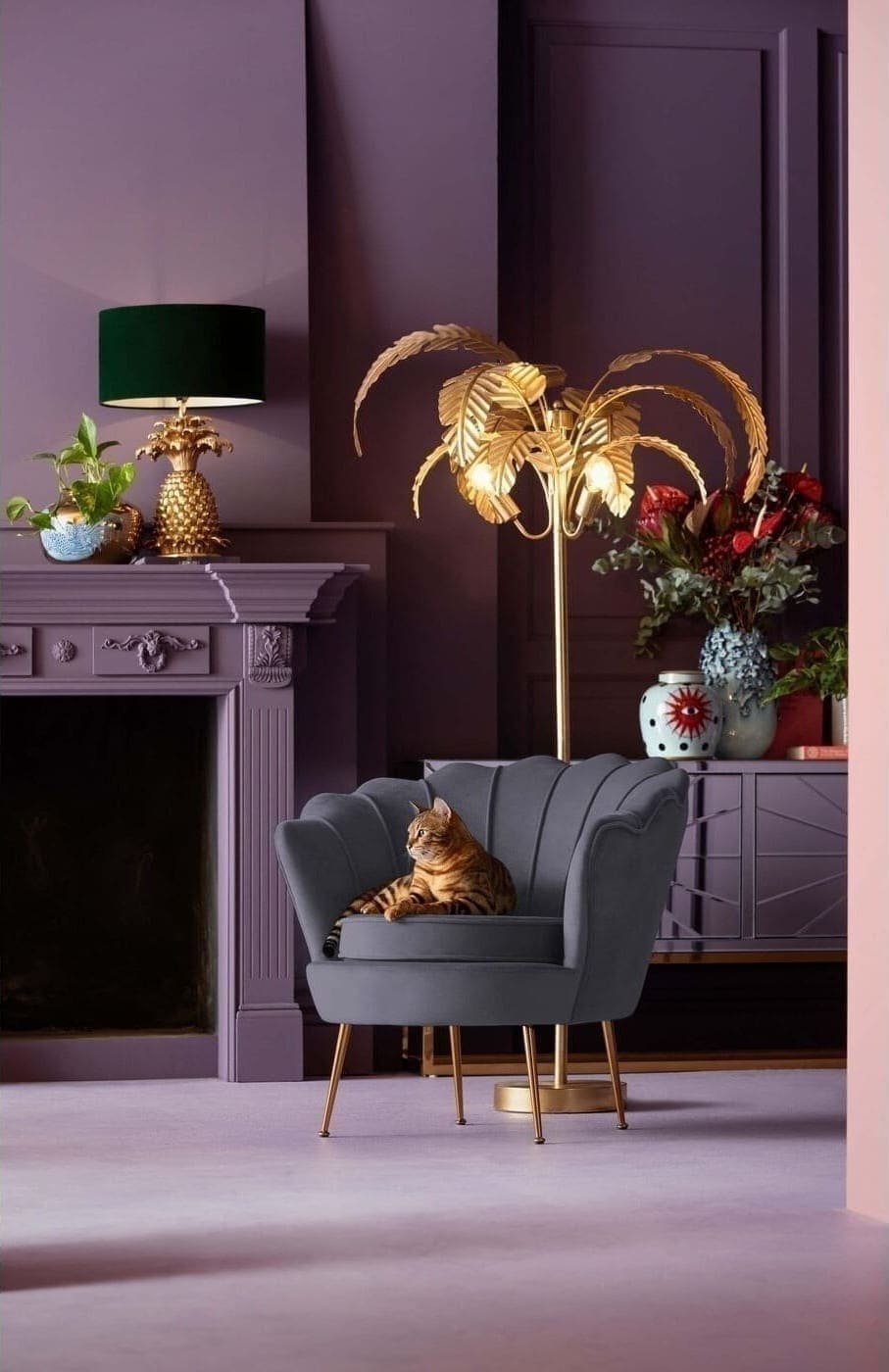 Fauteuil Water Lily Gold Grey Kare Design Fauteuil 85671
