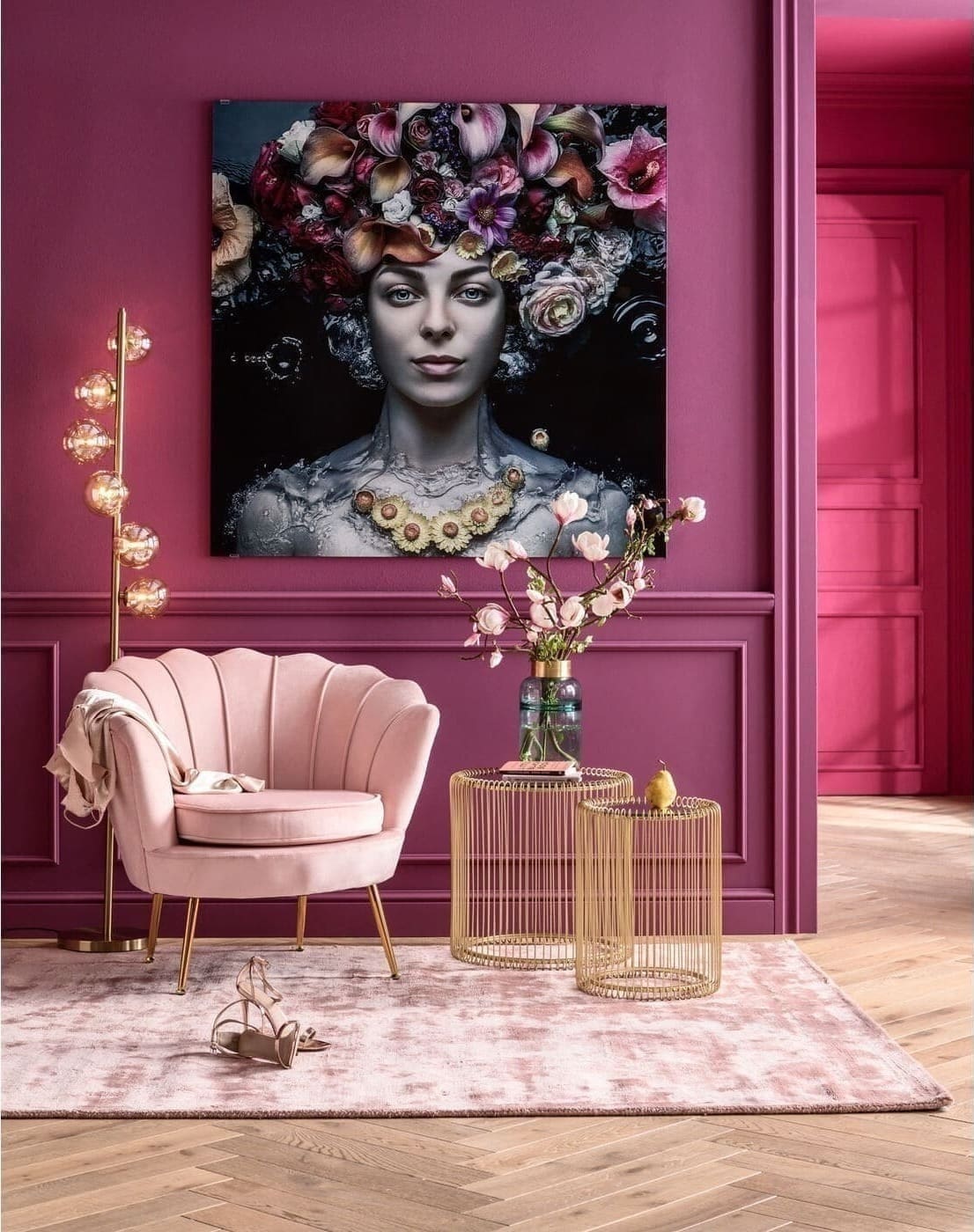 Fauteuil Water Lily Gold Rose Kare Design Fauteuil 85193