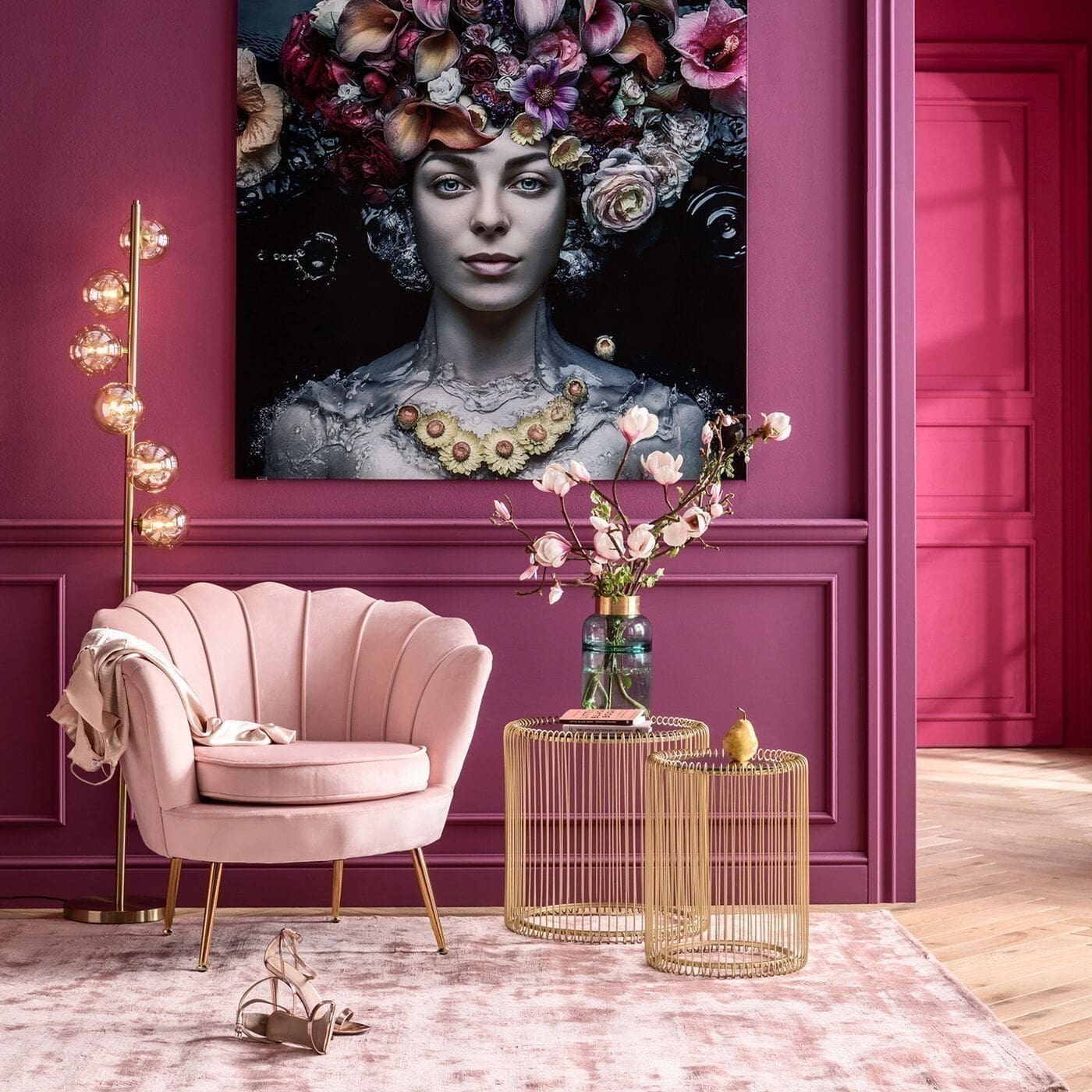 Fauteuil Water Lily Gold Rose Kare Design Fauteuil 85193