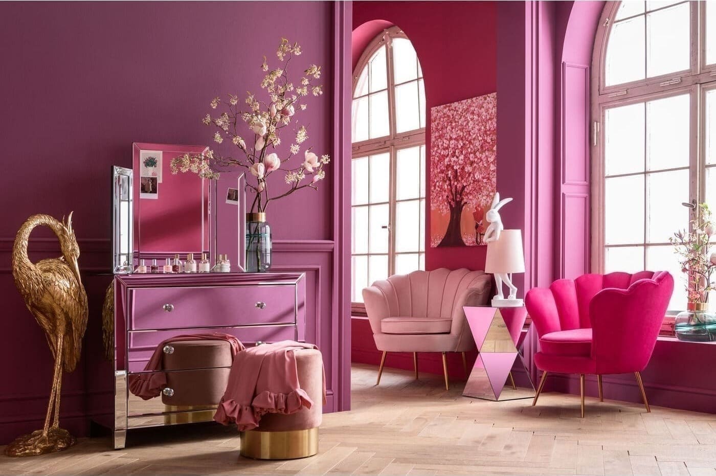 Fauteuil Water Lily Gold Rose Kare Design Fauteuil 85193