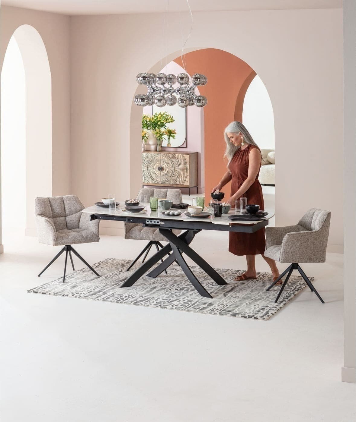 Hanglamp Atomic Bals Silver Ø74cm Kare Design Hanglamp 53732