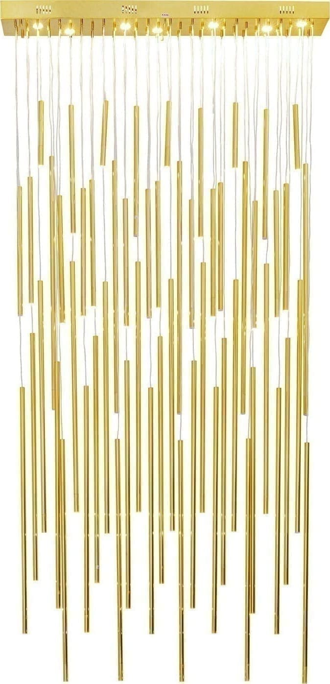 Hanglamp Living Vegas Deluxe Brass LED Kare Design Hanglamp 38881