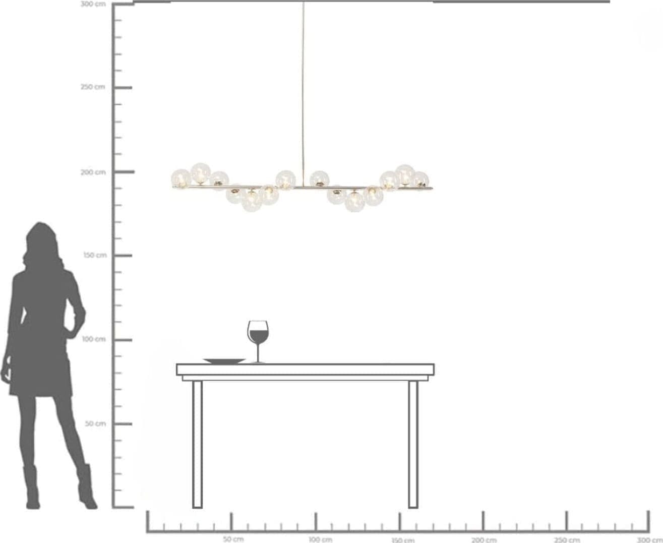 Hanglamp Scala Bals Chrome 155cm Kare Design Hanglamp 52513
