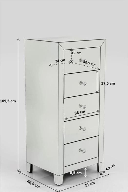Highboard Luxury 5 Drawers Kare Design Kast|Bergkast 82232