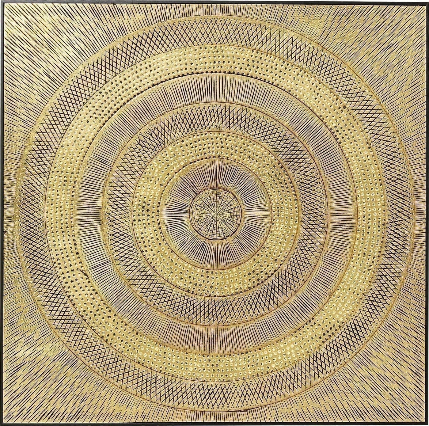 Object Schilderij Art Circle Gold 120x120cm Kare Design Beeld 52766