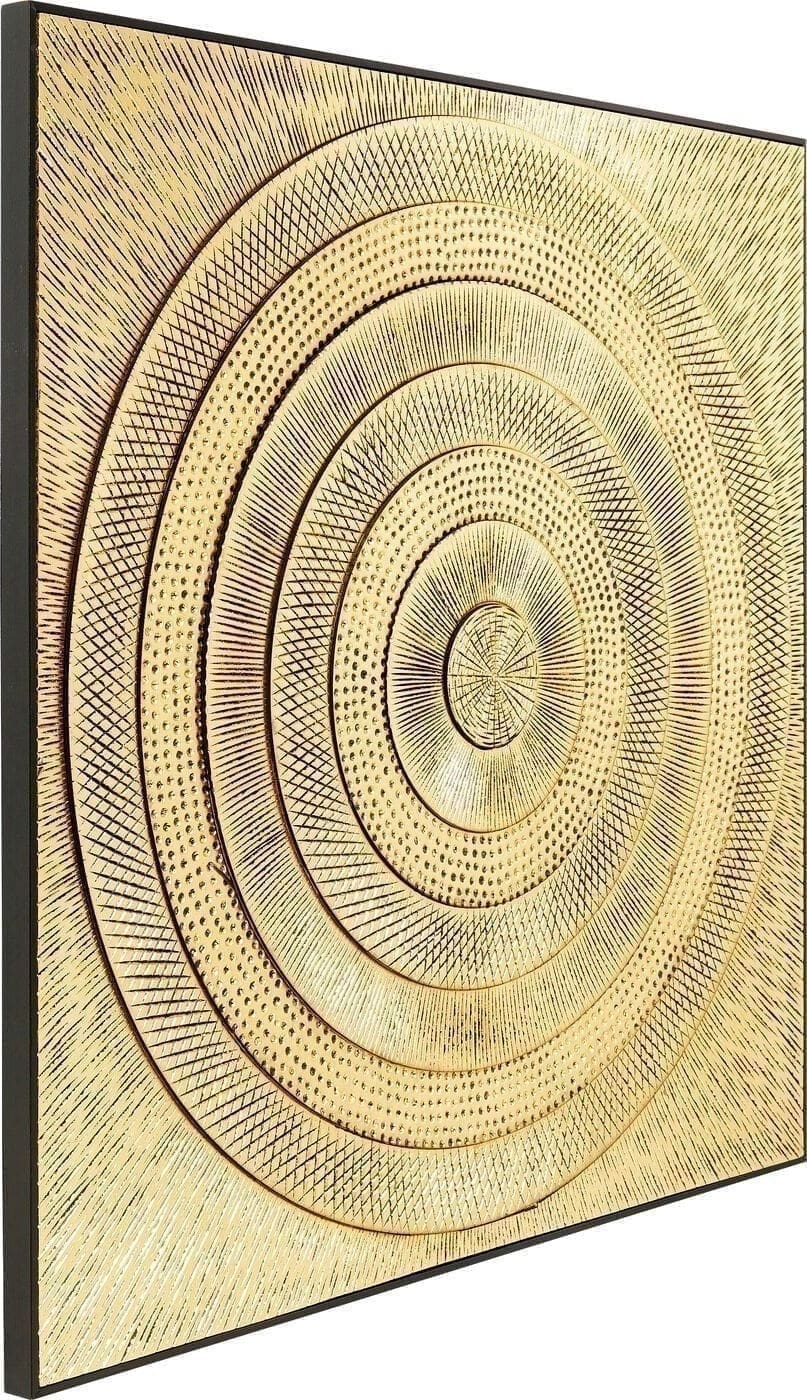 Object Schilderij Art Circle Gold 120x120cm Kare Design Beeld 52766
