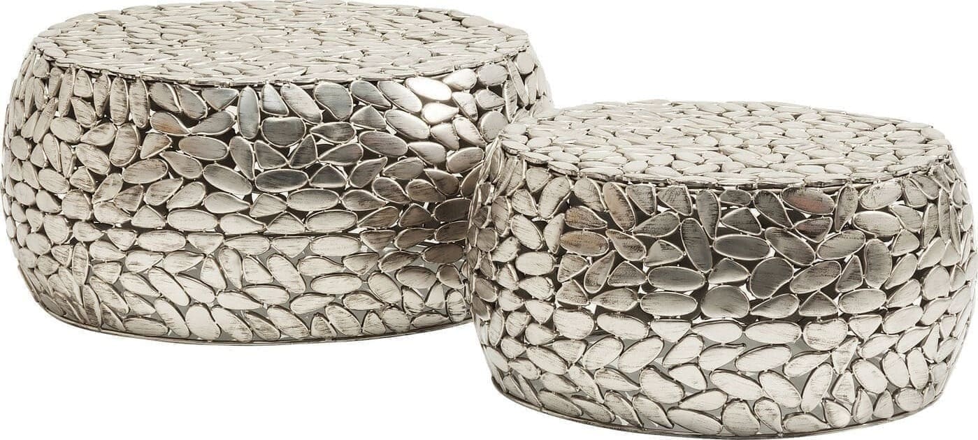 Salontafel Pebbles Deluxe Silver (2/Set) Kare Design Salontafel 82976
