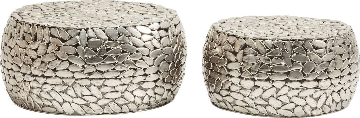 Salontafel Pebbles Deluxe Silver (2/Set) Kare Design Salontafel 82976
