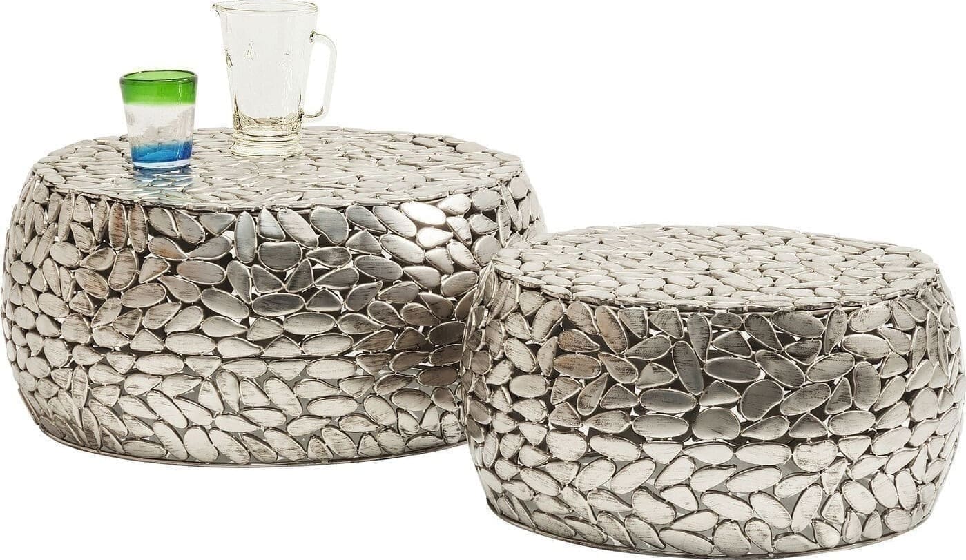 Salontafel Pebbles Deluxe Silver (2/Set) Kare Design Salontafel 82976