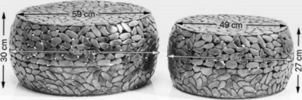 Salontafel Pebbles Deluxe Silver (2/Set) Kare Design Salontafel 82976