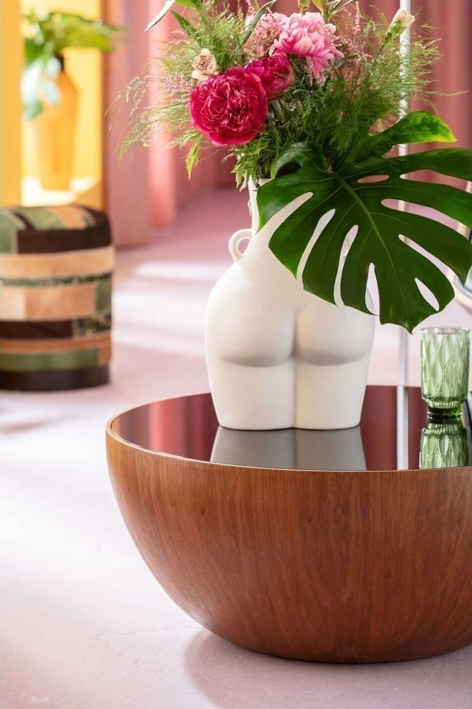 Salontafel Tear Drops Walnut Ø80cm Kare Design Salontafel 83760