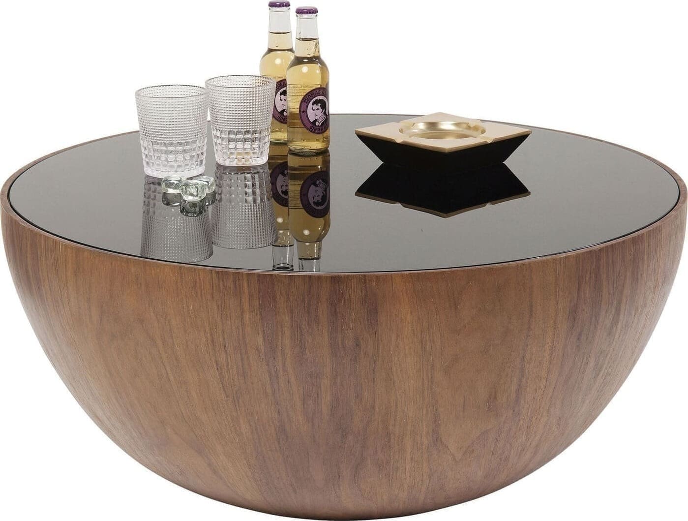 Salontafel Tear Drops Walnut Ø80cm Kare Design Salontafel 83760