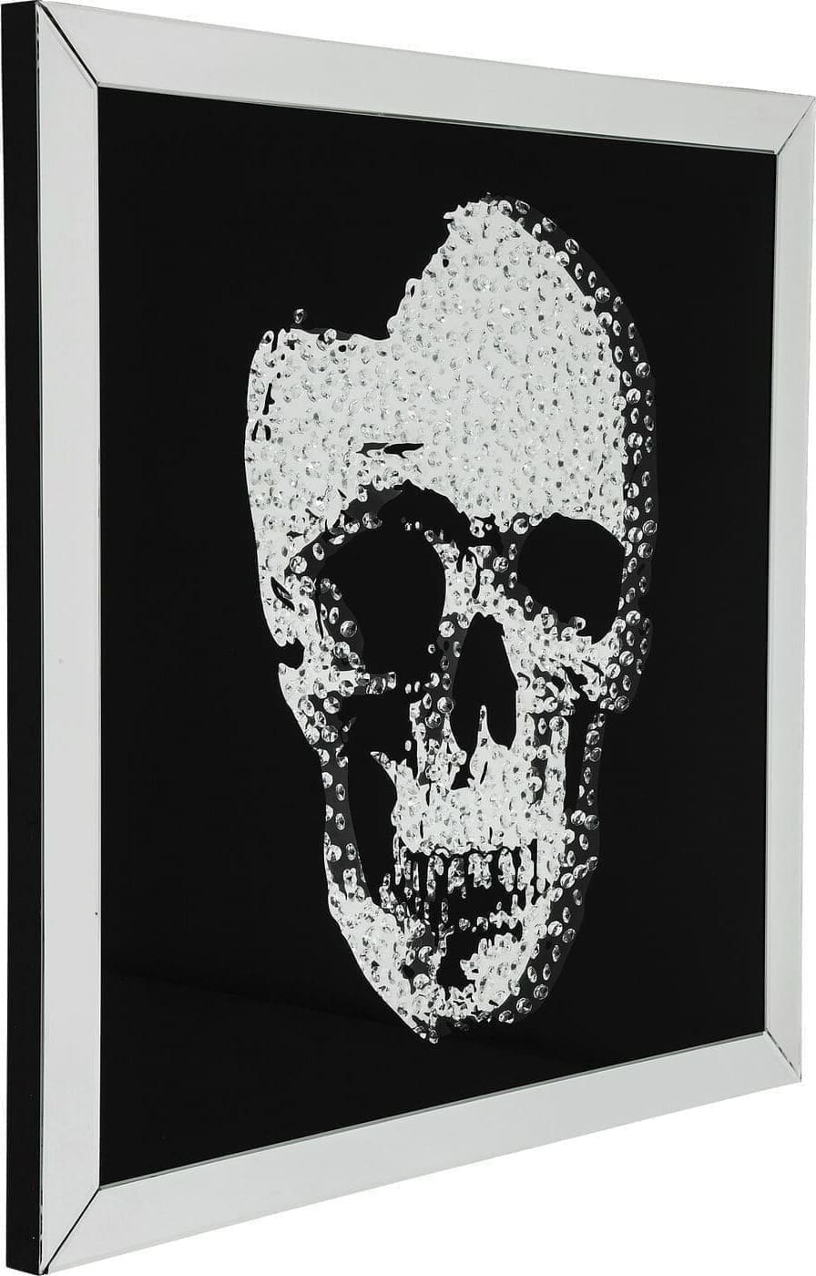 Schilderij + Frame Spiegel Skull 100x100cm Kare Design Schilderij 36793