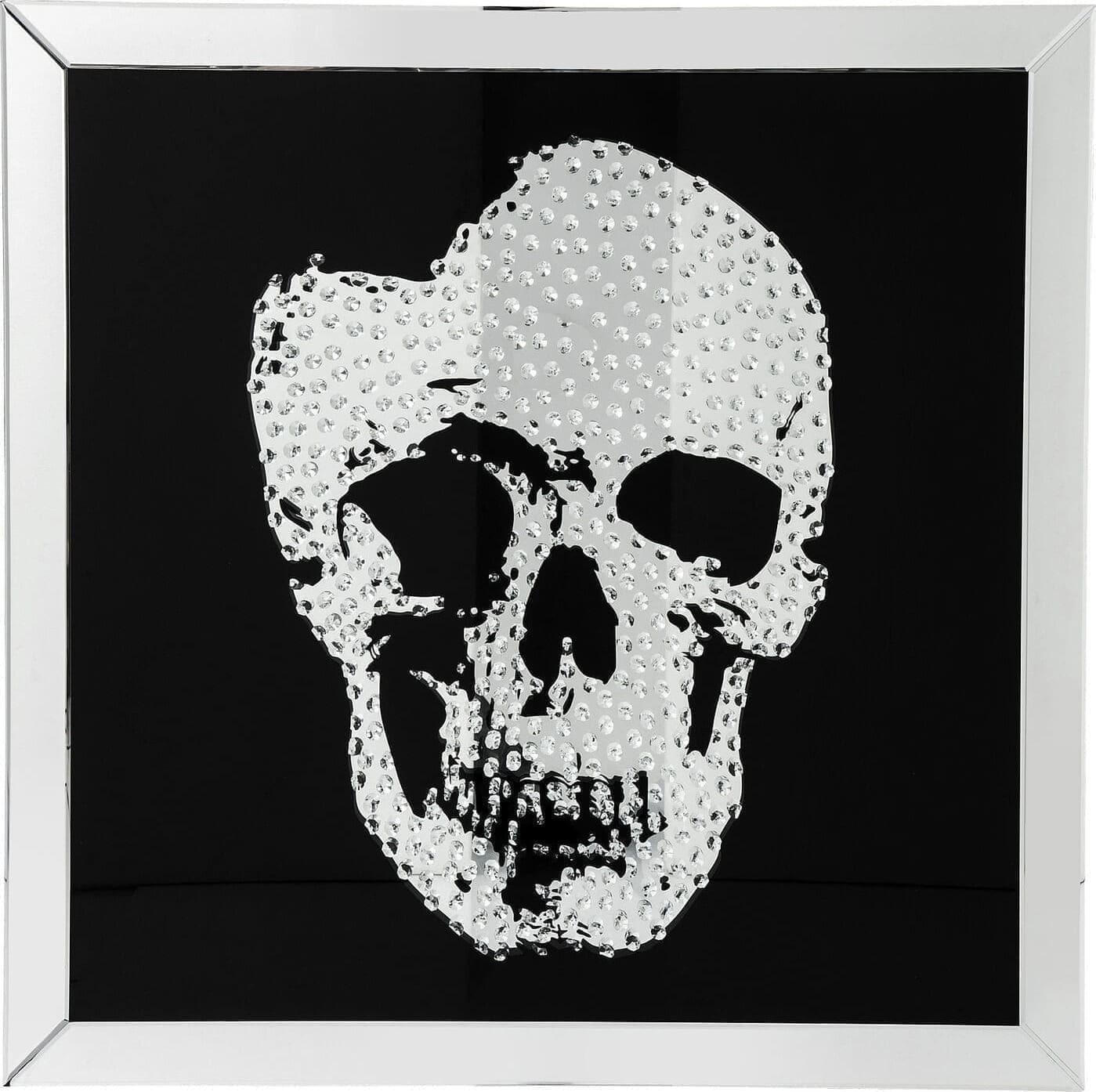 Schilderij + Frame Spiegel Skull 100x100cm Kare Design Schilderij 36793