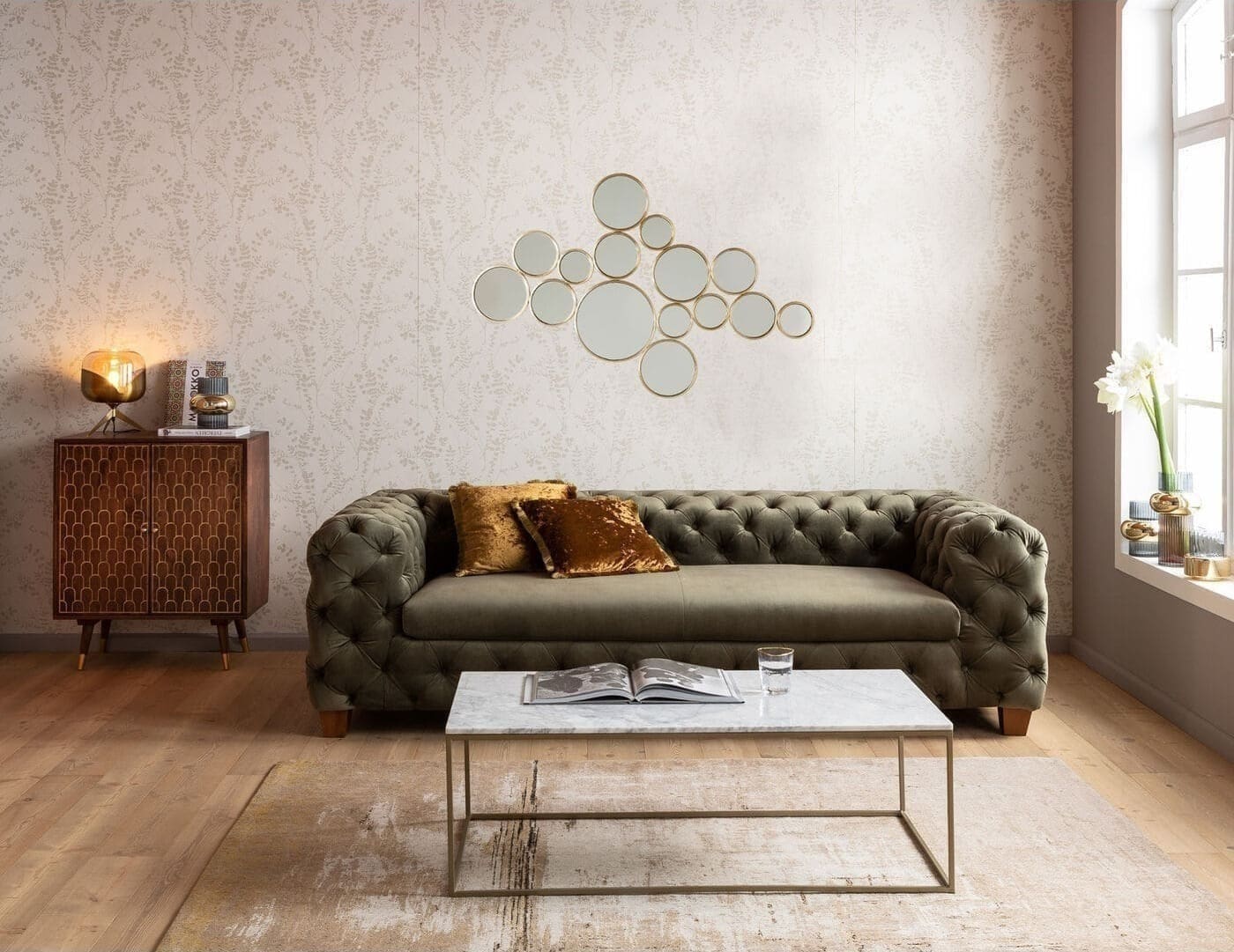 Spiegel Bubbles Brass 138x93cm Kare Design Spiegel 84132