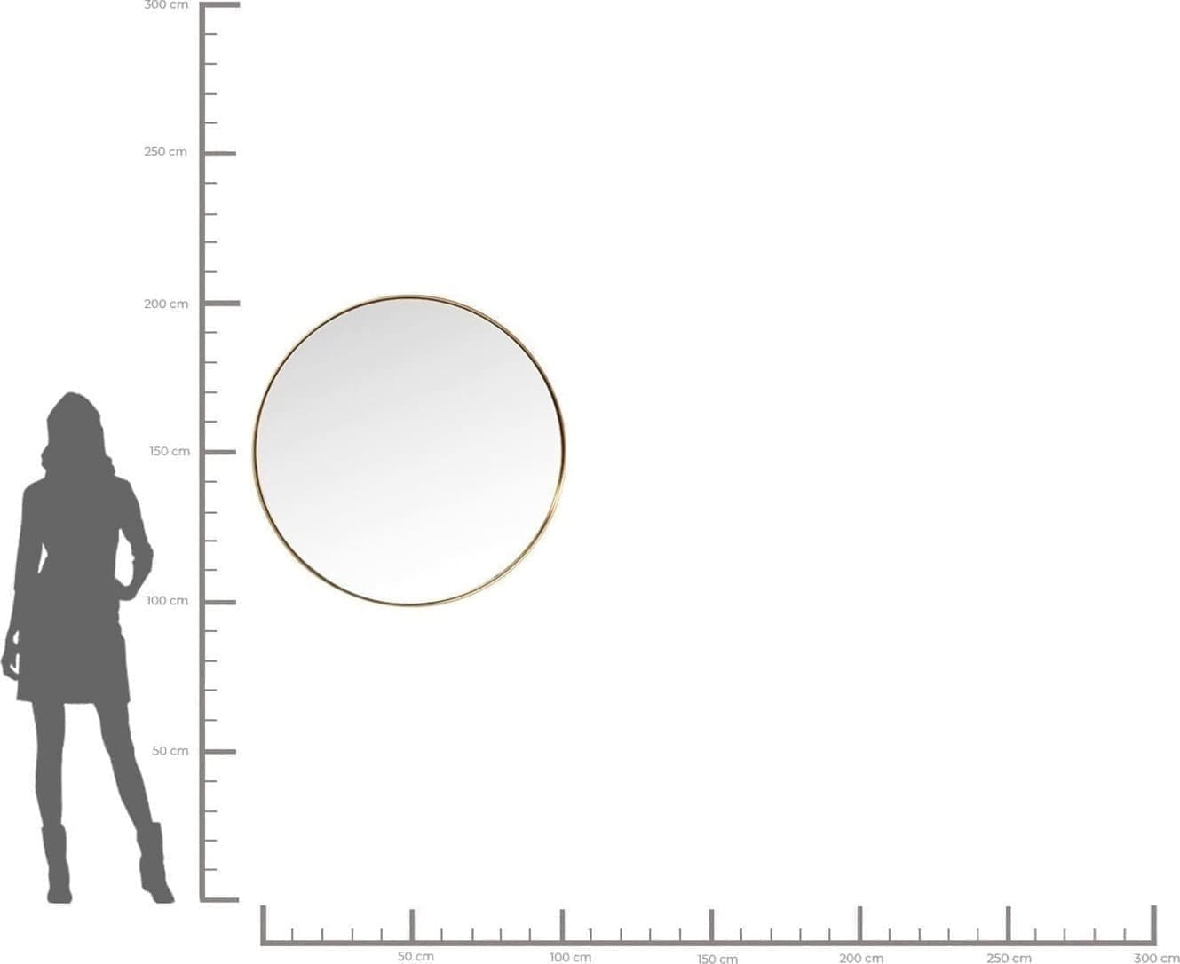 Spiegel Curve Brass Ø100cm Kare Design Spiegel 82718