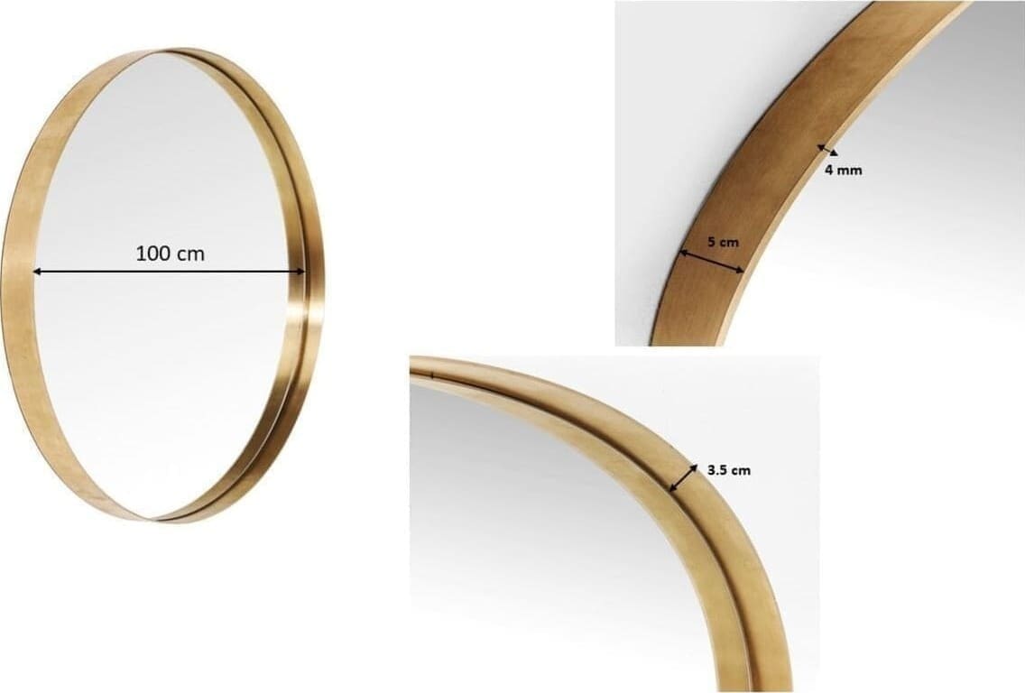 Spiegel Curve MO Brass Ø100 Kare Design Spiegel 85278