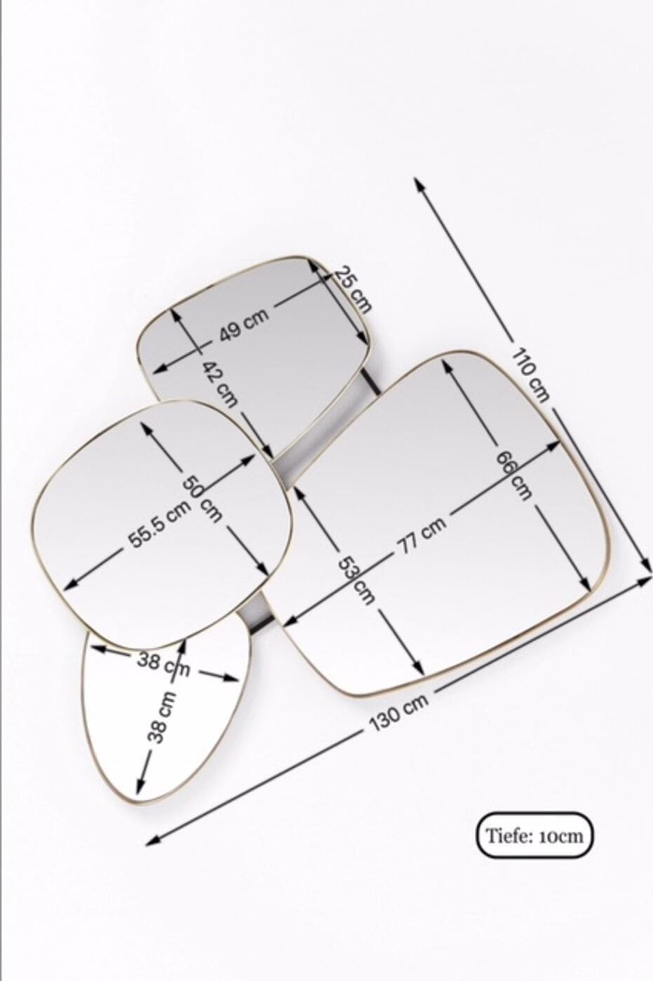 Spiegel Shapes 130x110cm Kare Design Spiegel 83009