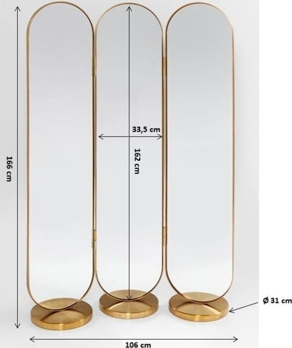 Spiegel Staand Curve 106x166cm Kare Design Spiegel 84248