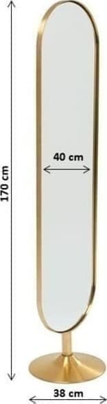 Spiegel Staand Curve Brass 40x170cm Kare Design Spiegel 85924