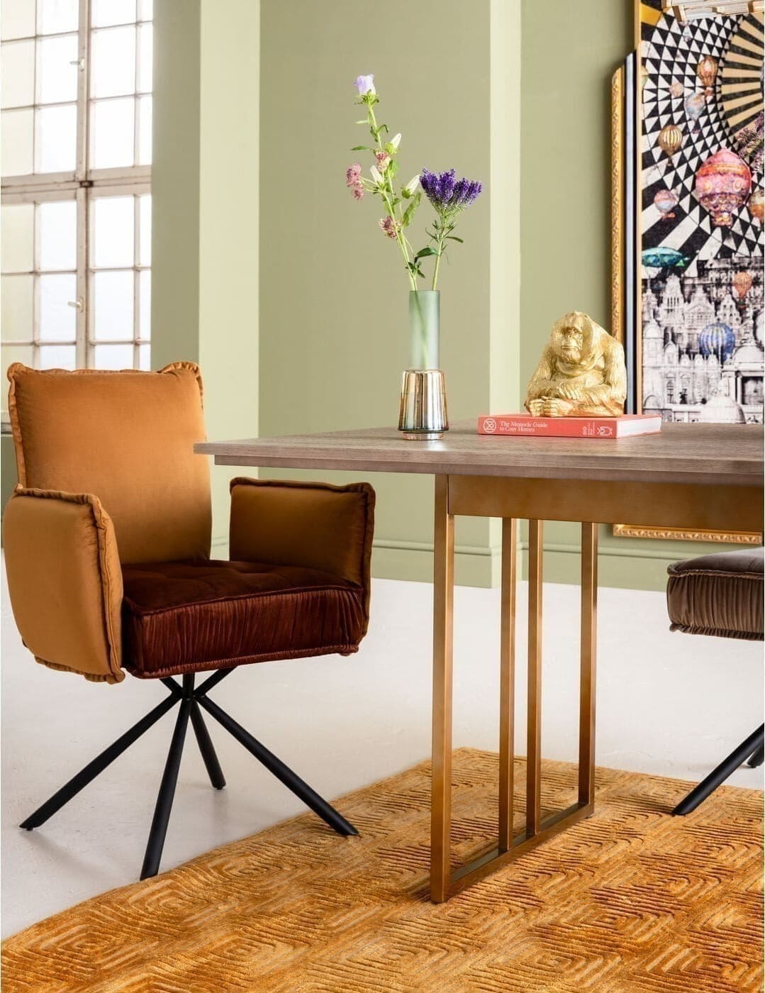 Swivel Armstoel Chelsea Brown Kare Design Armstoel 85770