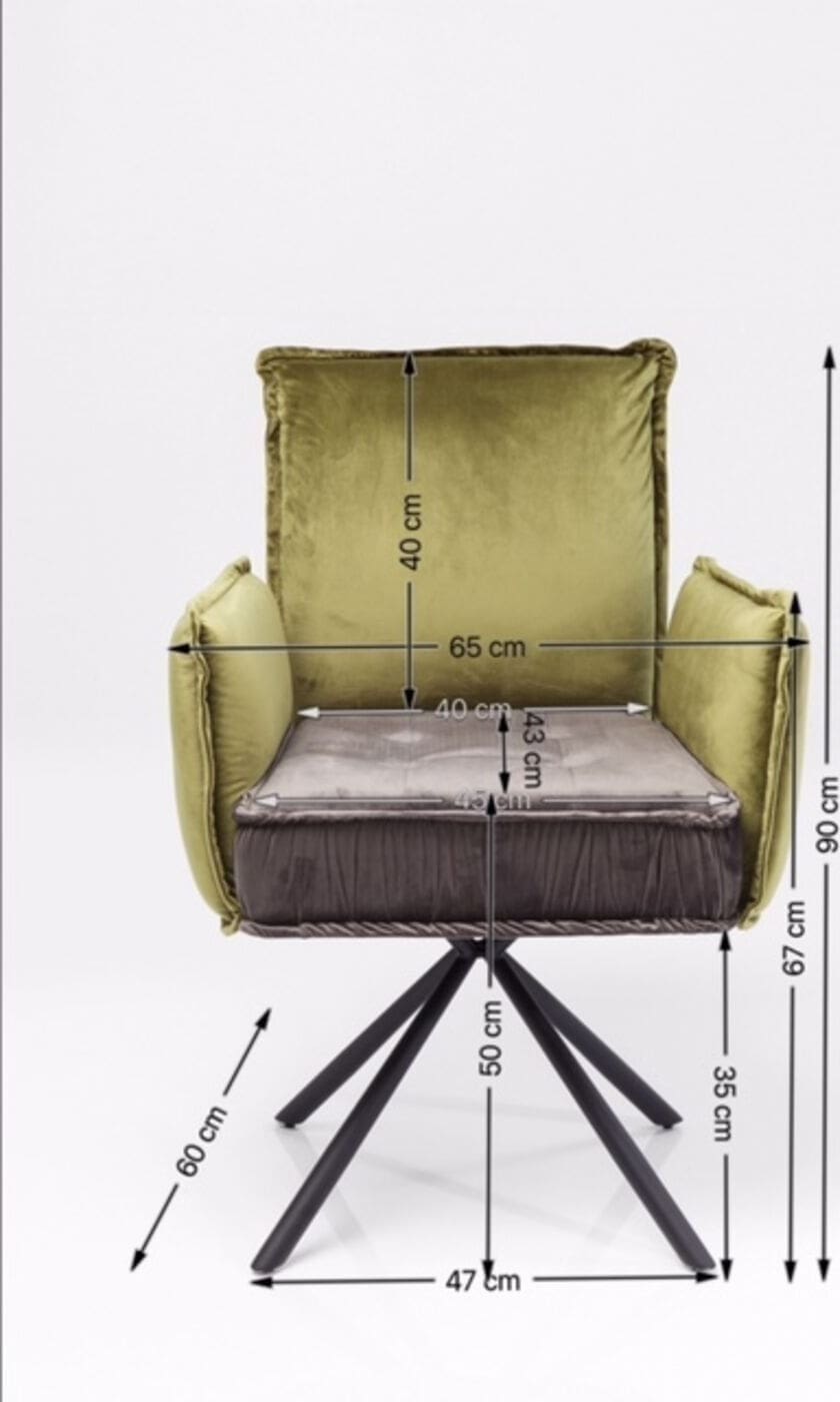 Swivel Armstoel Chelsea Green Kare Design Armstoel 83544