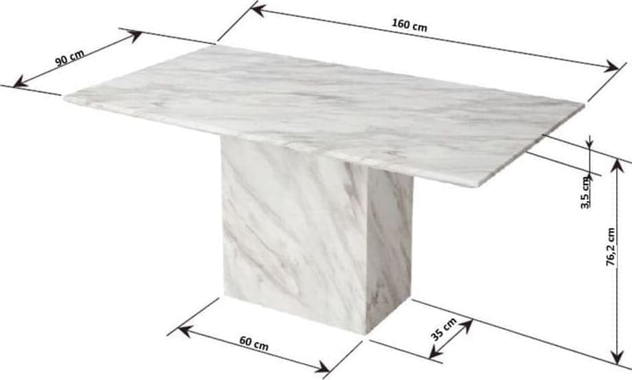 Tafel Artistico Marble 160x90 Kare Design Eettafel 85001