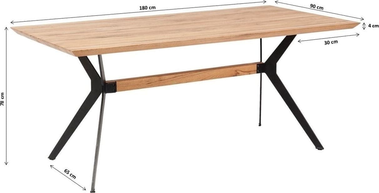 Tafel Downtown Oak 180x90cm Kare Design Eettafel 83160