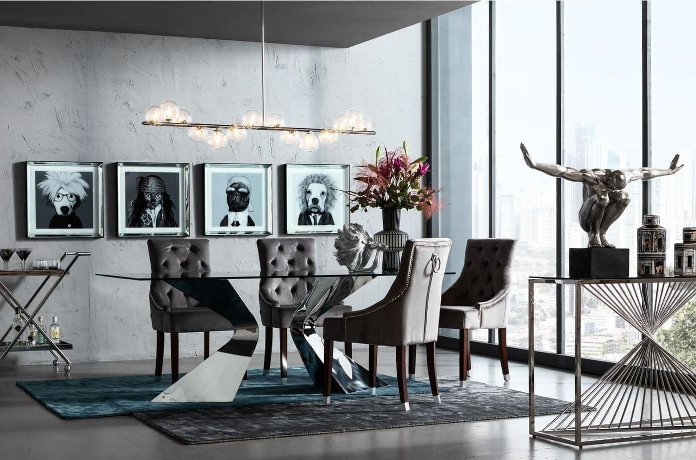 Tafel Gloria Chrome 200x100cm Kare Design Eettafel 81924