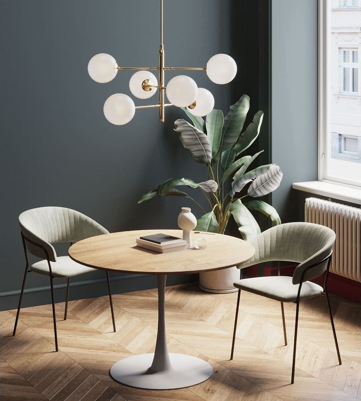 Tafel Schickeria Oak White Ø110cm Kare Design Eettafel 86794