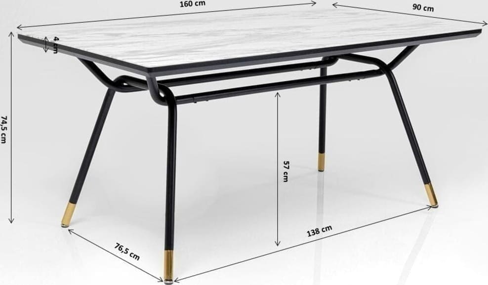 Tafel South Beach 160x90cm Kare Design Eettafel 84783